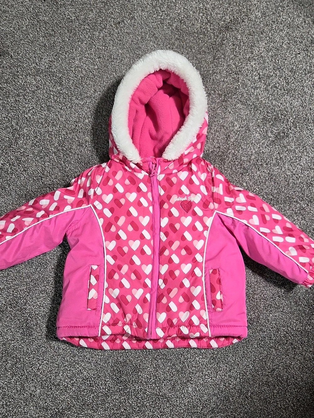 OshKosh B'gosh Baby Girls Pink Puffer Jacket 18M Used